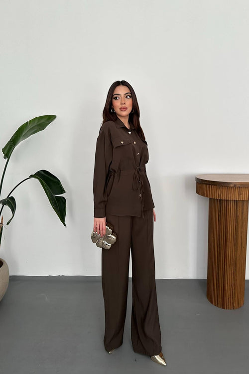 Brown Elegant Casual Set