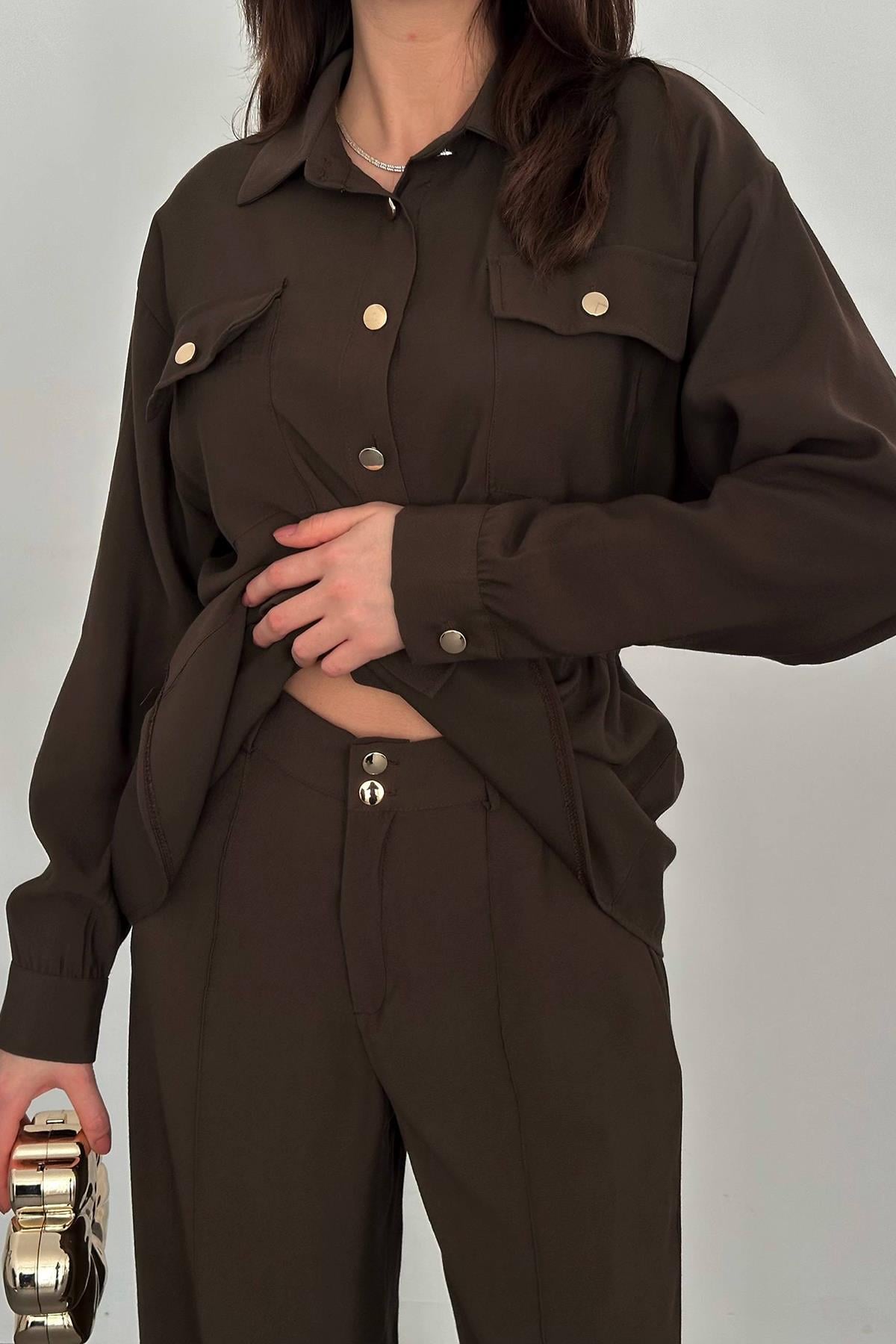 Brown Elegant Casual Set
